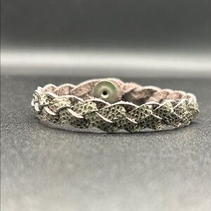 Shimmery Braided Leather Bracelet